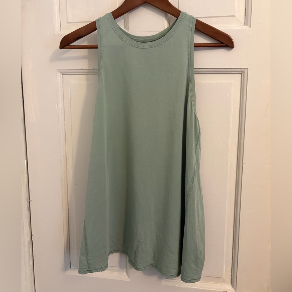 Lululemon Tie Back Tank sage green P2P 17 in est size 4/6, ?pima cotton